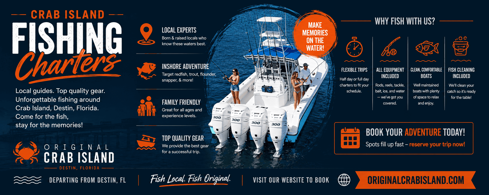 Crab Island Charter Fishing Infographic