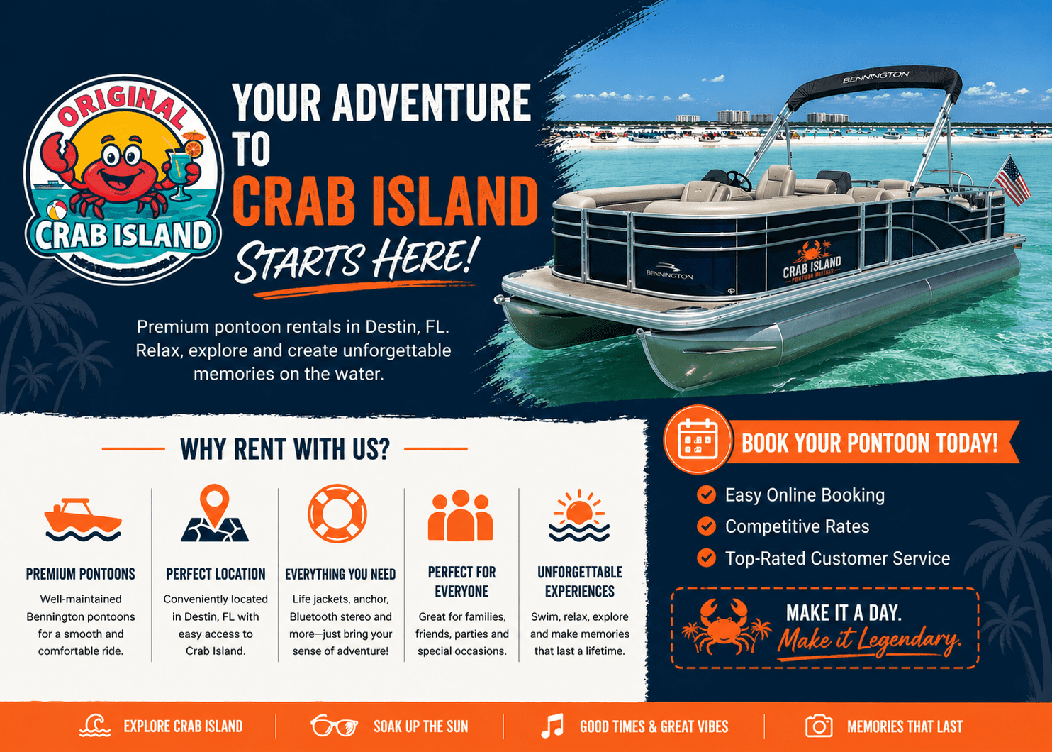 Destin Pontoon Rentals Infographic